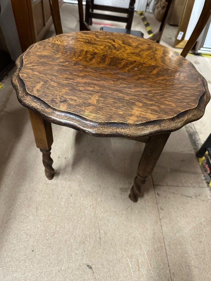 Antique Edwardian Solid Oak pie crust tabletop Table cs c74 | eBay UK