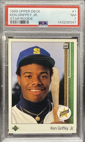 1989 Upper Deck - Star Rookie Ken Griffey Jr #1 (RC) - PSA 7