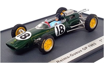 Brumm 1/43 Scale S11/10 - F1 Team Lotus Type 25 Reims-Gueux GP 1963 #18 J.Clark