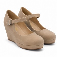 Women  s Wedge Close Toe Ankle Strap Pump Dress Shoe Mary Jane comfort