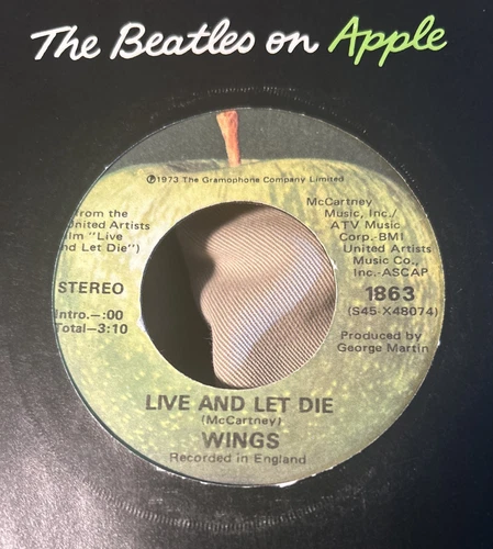 Paul McCartney & Wings - Live And Let Die 1973 Apple Records 1863 7" 45 Single