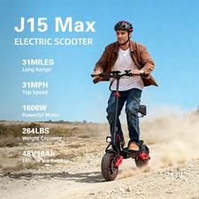 1600W Electric Scooter 31MPH Fast 31 Miles Long Range Foldable with Seat