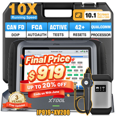 XTOOL IP919 Bidirectional Diagnostic Scanner Topology ECU Coding AutoAuth +XV200