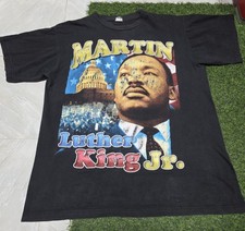 VTG 90s XL RAP TEE MARTIN LUTHER KING JR MLK MALCOLM X BLM BLACK HISTORY  Size L
