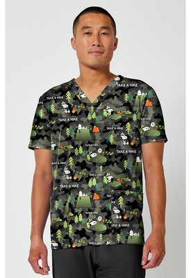 Snoopy Cherokee Scrubs Peanuts Tooniforms Mens V Neck Top TF788 PNHK