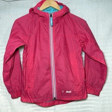 L.L. Bean Kids Size 8 Pink Full Zip Lightweight Hooded Windbreaker Rain Jacket