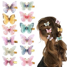 Tyqour 12Pcs Small Butterfly Hair Clips Cute Little Girl Hair Accessories