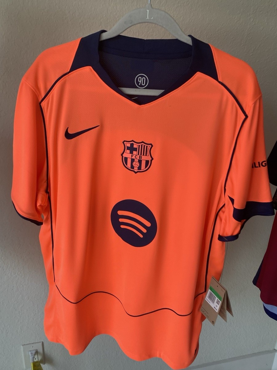 Nike FC Barcelona 2025/26 Third Jersey Orange Spotify Men's XL New