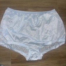 Vintage National Blue panties - all nylon gusset -plus size 12 Granny High Wasit