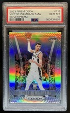 2023-24 Panini Prizm Deca Victor Wembanyama Silver Rookie RC #116 Spurs PSA 10