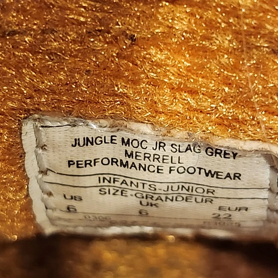 Merrell Jungle Moc Jr Shoes Infant Toddler 6 Slag Gray Suede Slip On Moccasin - Image 2 of 4