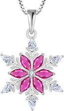 Snowflake Necklace 925 Sterling Silver Winter Frozen Necklace Snowflake Pendant
