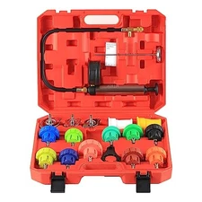 PCS Radiator Pump Pressure Tester Kit, Pressure Leak Tester Tool Kit 18 Red 1