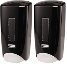 Rubbermaid 3486592 Flex Wall-Mounted Manual Soap Dispenser Black; Pack of 2
