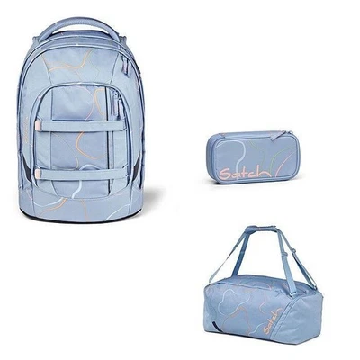 Schulrucksack Set Satch Pack Vivid Blue 3tlg. mit Sporttasche und Schlamperbox