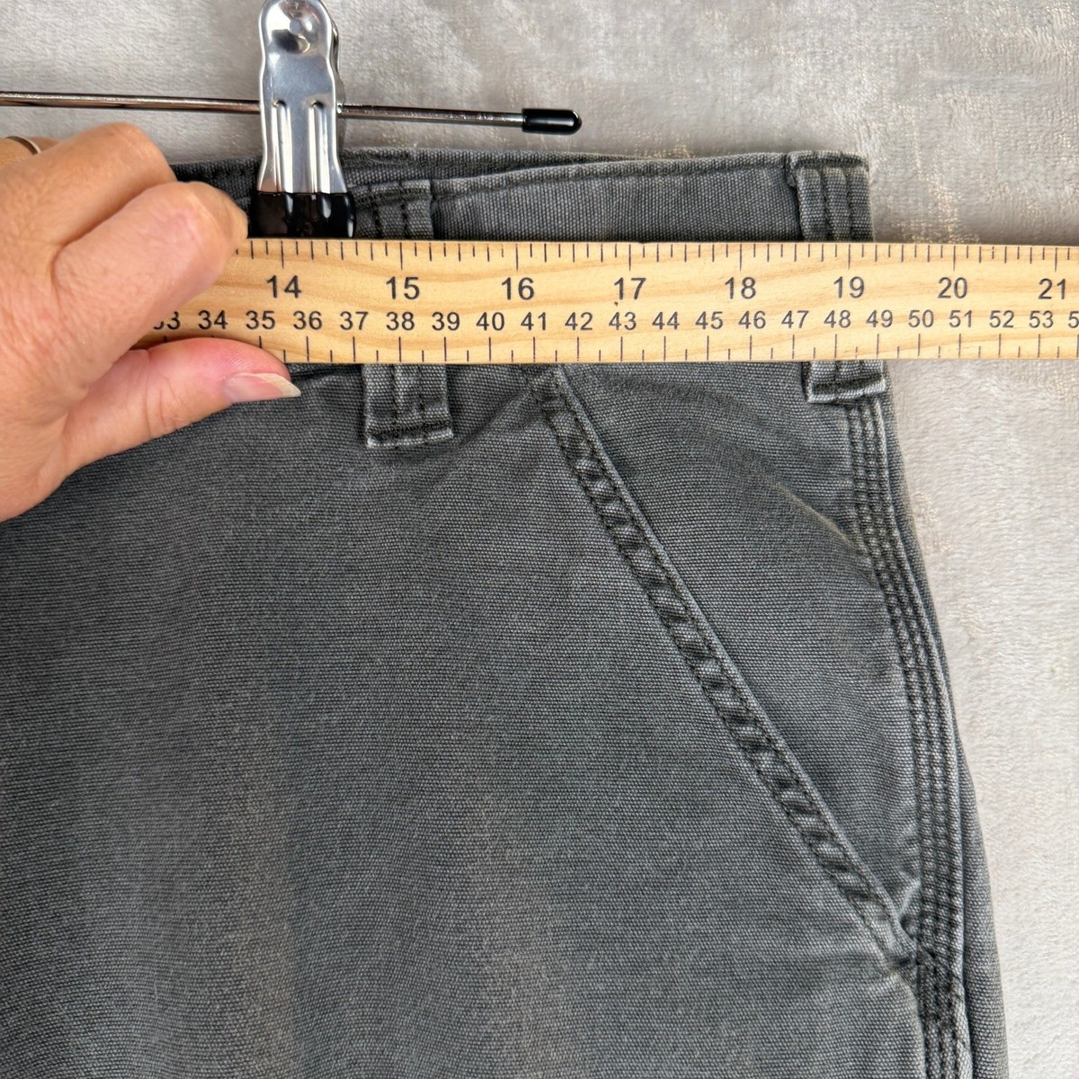 Carhartt Mens Relaxed Fit Canvas Work Pants 40x30 Shadow Gray 102291 306 View 3