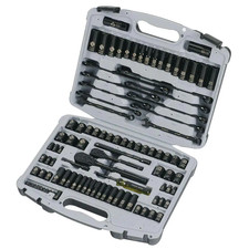 Stanley Drive Black Chrome Laser Etched Sae Metric Mechanics Tool Set 99 Piece