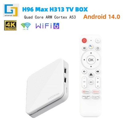 H96MAX H313 Android 14 TV Box 2GB RAM 16GB ROM 4K Ultra HD WiFi 6 BT5.0