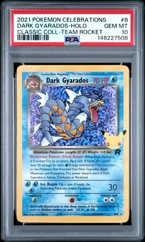 2021 POKEMON CELEBRATIONS CLASSIC COLLECTION #8 DARK GYARADOS-HOLO PSA 10