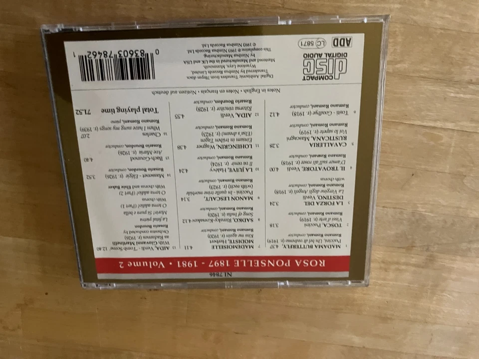 HISTORY Künstlerportait Rosa Ponselle (1897-1981) Vol2 NIMBUS RECORDS PRIMA VOCE - Bild 3 von 3