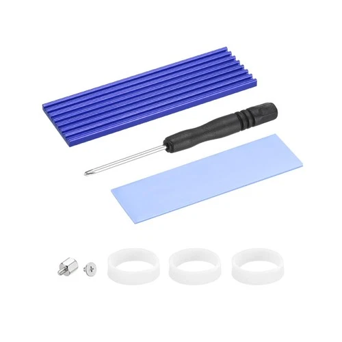 Alluminio Dissipatore Blu Scuro 70x22x3mm con 1pz Pretaglio Cuscinetto Termico