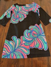 Lily Pulitzer Black Shauna Tunic Shift Dress Size 10- Excellent 