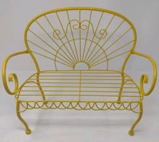 Doll Furniture Wire Couch Seat Chair Yellow