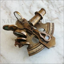 Nautical Maritime Antique Brass Sextant Marine Astrolabe Ships Instrument Gift