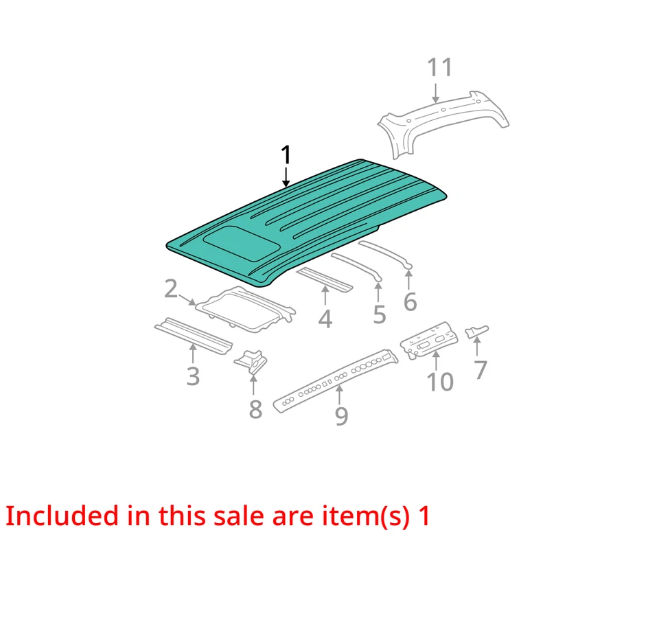 2003-2006 CHEVROLET GMC TRAILBLAZER EXT ENVOY XL PANEL ASM RF 15197200 -  NEW - Image 2 of 3