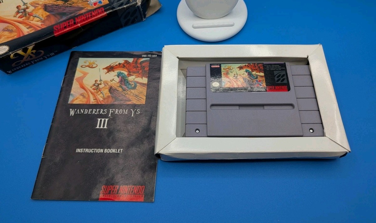 SNES: Ys III Wanderers from Ys III - Super Nintendo, Game, Box