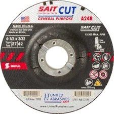 United Abrasives 22020 4-1/2x3/32 A24R General Purpose Cutting Wheel 25 pack