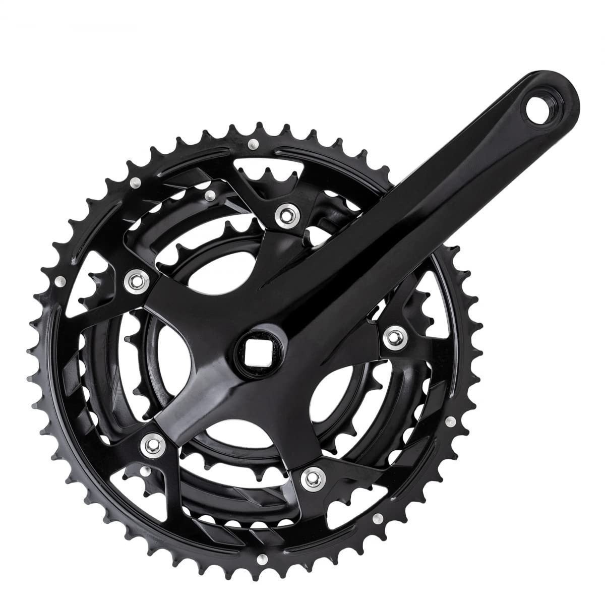 Sunlite Alloy Triple Crankset, 170mm x 52-42-30t, Black/Blac