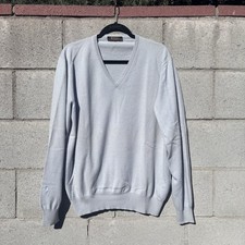  1790 Loro Piana Baby Cashmere V Neck Sweater Light Blue Sz 54 L