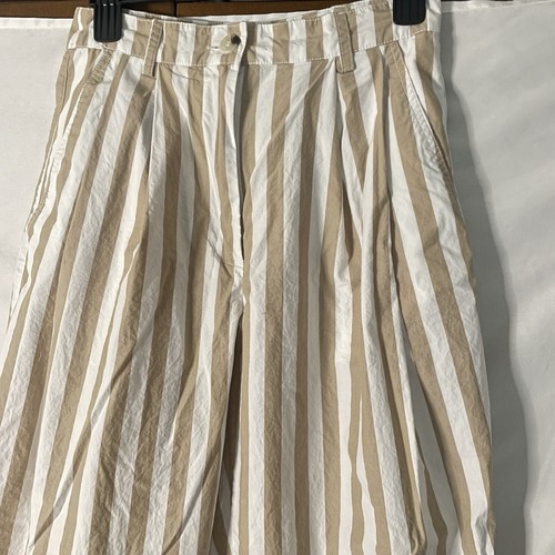Urban Outfitters pantaloni da donna a botte in cotone a righe pieghe a botte taglia 6 - Foto 5 di 7