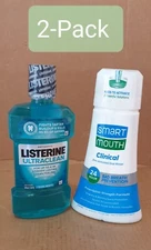 2x Smartmouth Clinical Mouthwash 16 Fl oz + Listerine Ultra Clean 500ML 