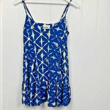 Urban Outfitters Womens Sundress Mini SP Blue White Daisy Print Babydoll Flowy