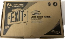 Lithonia Lighting LED Emergency Exit Sign. Dual Voltage 120/277, Top, End, Back.