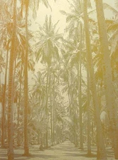 Paula Crane "Paradise Found" Signed & Numbered Art Etching, tropical palm trees