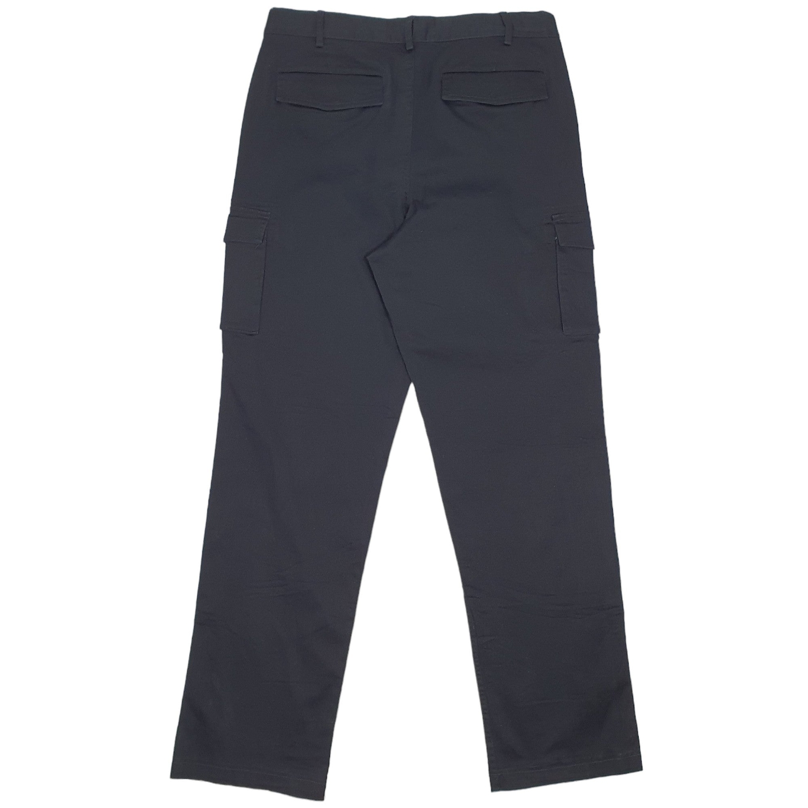 LAND'S END Combat Pants Cargo Trousers Cotton Navy Mens W34 L33 image 3