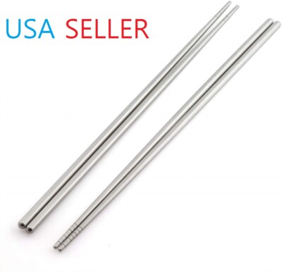 2 Pair Stainless Steel Long Chopsticks 13 inch Multi Purpose Chopsticks