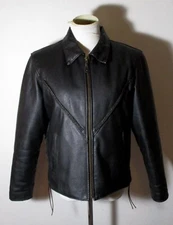 BIKERS DREAM APPAREL Black Leather Bikers Jacket Size S