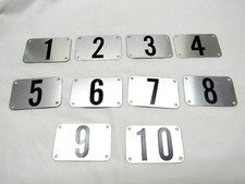 You Pick 1-28 Aluminum NUMBER Stadium Seat Locker Tags Plates NOS