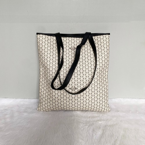 Borsa tote PINEL et PINEL avorio nera logo monogrammato Todd - Foto 4 di 13