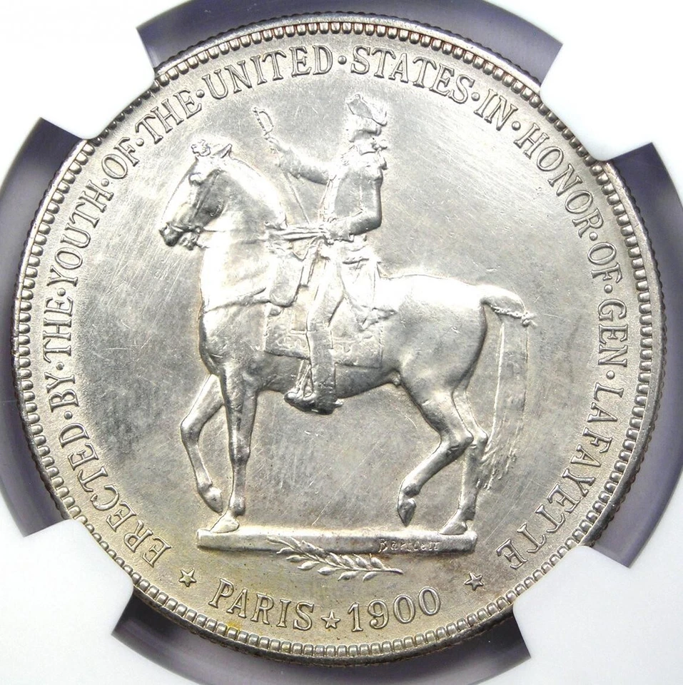 1900 Lafayette Silver Dollar $1 Coin - Certified NGC Uncirculated Detail UNC MS - Image 4 of 4