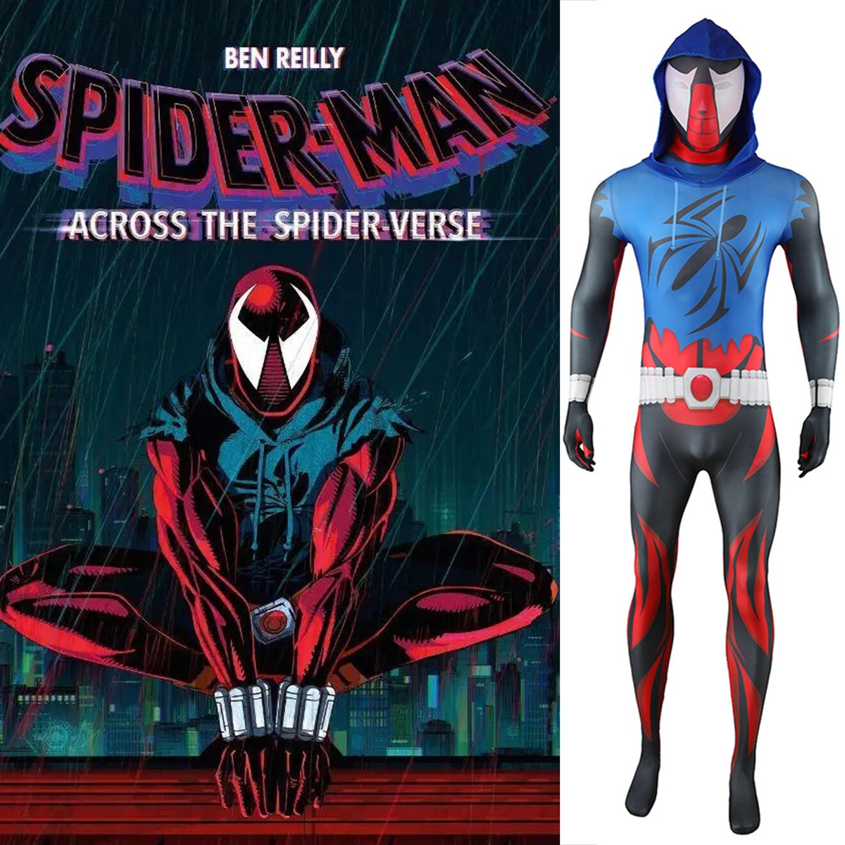 SCARLET SPIDER MAN Jumpsuit Ben Reily Cosplay Suit Costume Adult