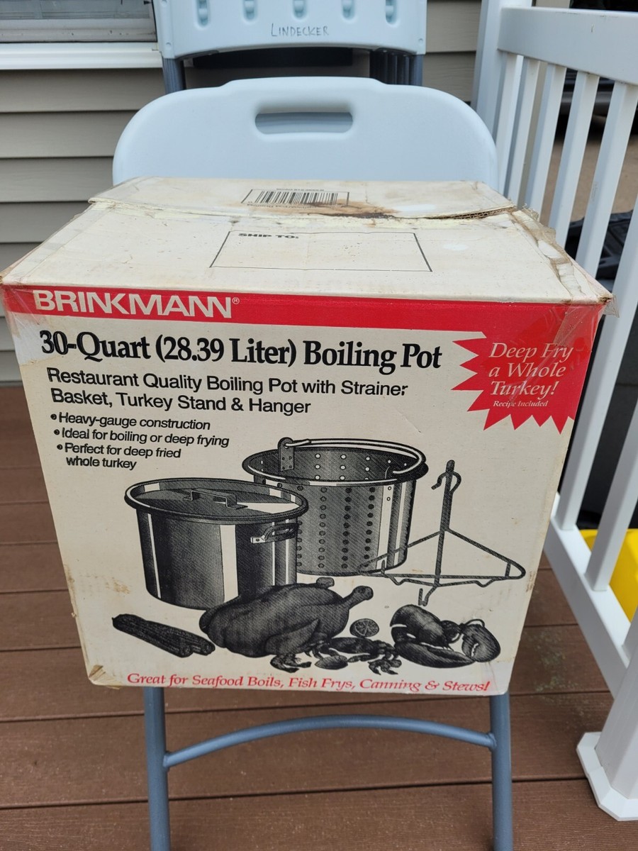 T.BRINKMANN D.Wild 30枚 BRINKMANN 30 Quart Boiling Pot W/Strainer Restaurant Quality | eBay