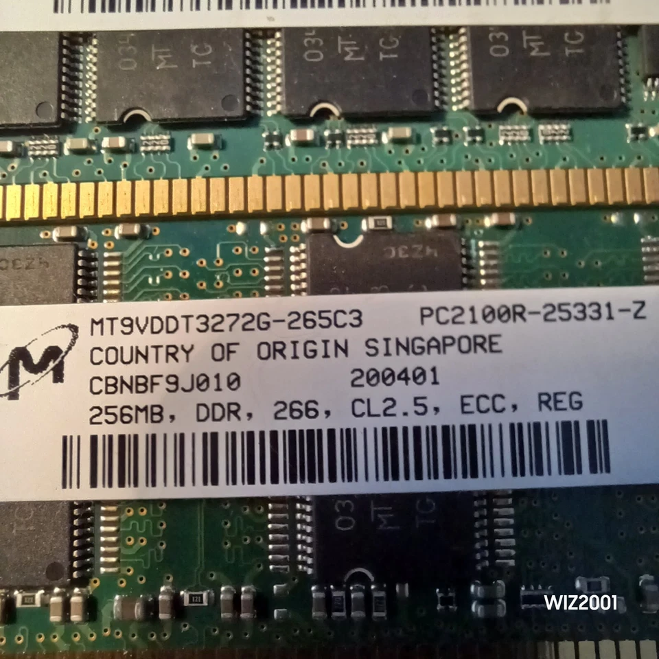 Lot 3x PC2100R MICRON SDRAM Memory MIXED SIZE RAM ECC 256MB 512MB SERVER - Image 4 of 4