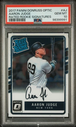 2017 DONRUSS OPTIC AARON JUDGE RATED ROOKIE SIGNATURES #AJ PSA 10! YANKEES!