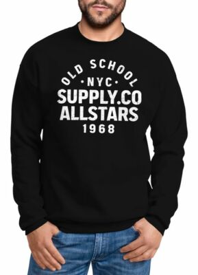 Sweatshirt Herren Bedruckt Schriftzug Oldschool NYC New York City Allstars