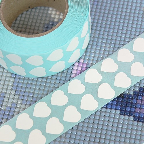 3000 Pieces Blank Labels Small Labels for 5D DIY Diamond Painting (Heart shaped) - Picture 5 of 10